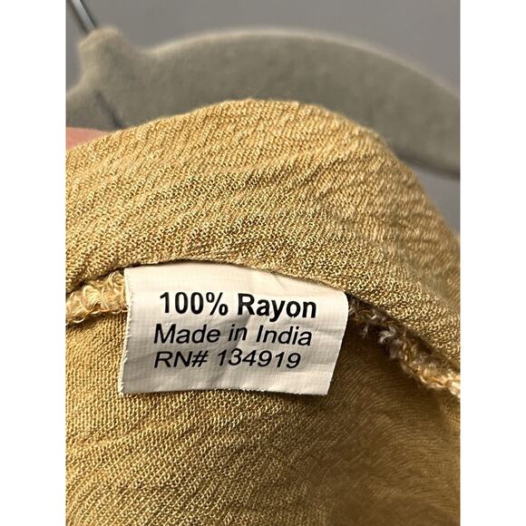 Anandas Collection Sleeveless Dress OSFA Womens Tan Embroidered Beach Button - Picture 5 of 7